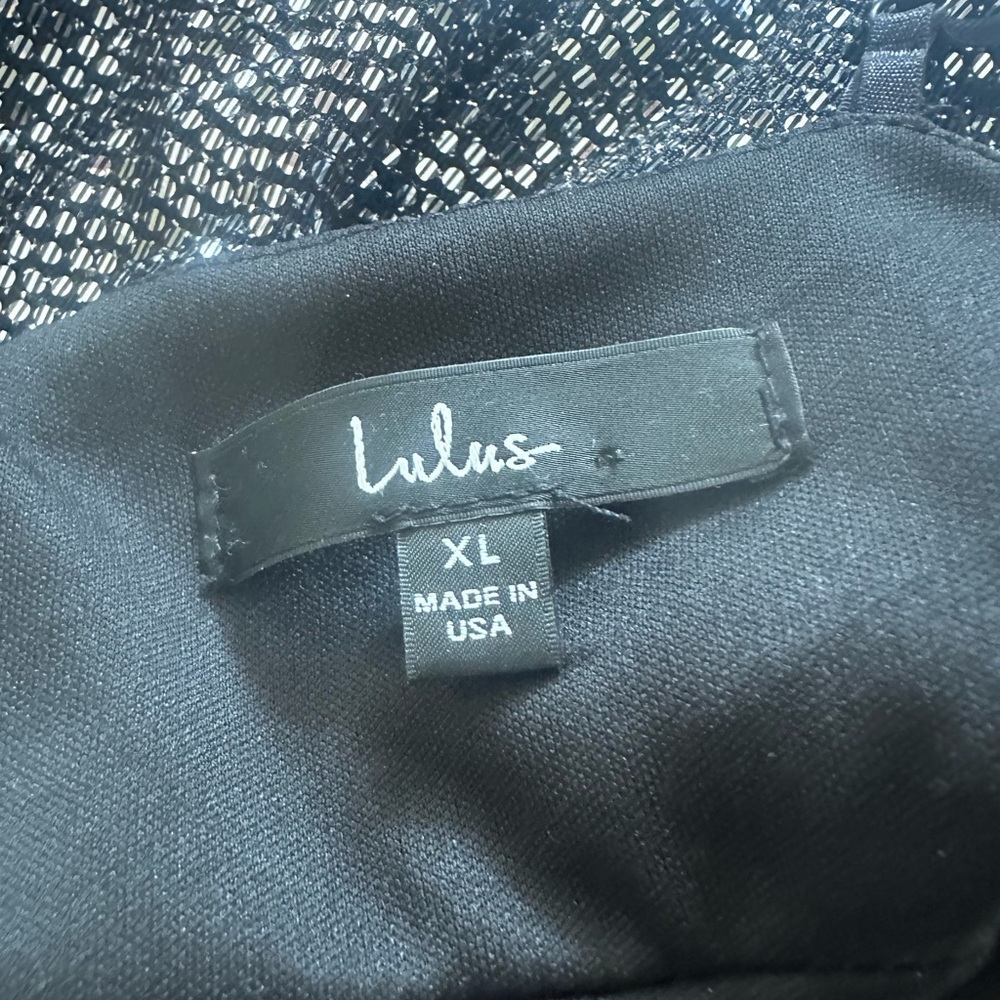 Lulus Let it glow black and silver sequin bodycon dress XL - Picture 4 of 6